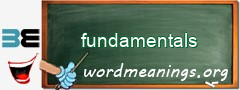 WordMeaning blackboard for fundamentals